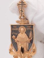 Образок из золота 585 пробы с эмалью