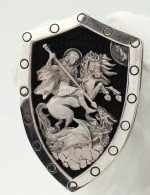 Образок из серебра 925 пробы с эбеновое дерево