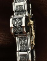 Крест из серебра 925 пробы и золота 585 пробы с эбеновое дерево