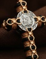 Крест из золота 585 пробы с ониксом