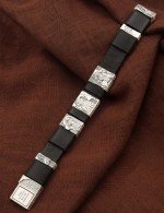 Браслет кожаный с серебром 925 пробы