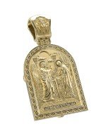 Образок из лимонного золота 585 пробы с эмалью