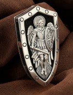 Образок из серебра 925 пробы с эбеновое дерево