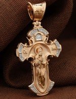 Крест из золота 585 пробы с бриллиантами