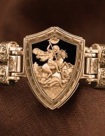 Браслет с золотом 585 пробы и ониксом