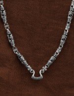 Цепь из белого золота 585 пробы с эбеновым деревом