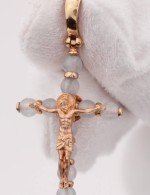 Крест из золота 585 пробы с агатом