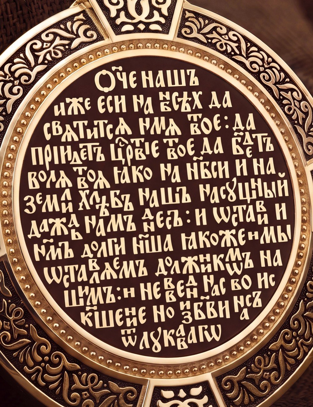 Образок из золота 585 пробы с эмалью и иконописью