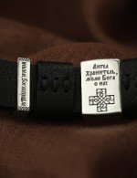 Браслет кожаный с серебром 925 пробы и золотом