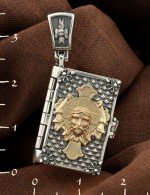 Образок из серебра 925 пробы и золота 585 пробы