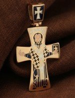 Крест из золота 585 пробы с эмалью