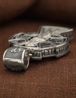 Крест из белого золота 585 пробы с эбеновым деревом