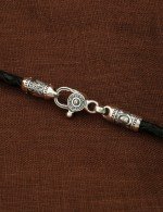 Гайтан кожаный с серебром 925 пробы