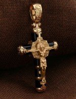 Крест из золота 585 пробы с ониксом