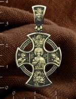 Крест из лимонного золота 585 пробы