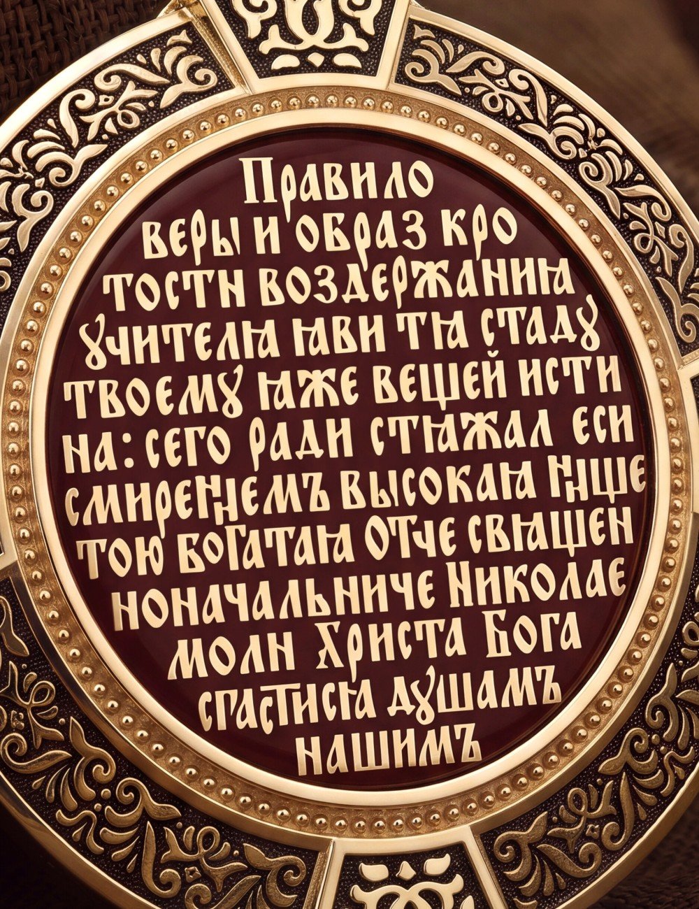 Образок из золота 585 пробы с эмалью и иконописью