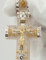 Крест из серебра 925 пробы и золота 585 пробы