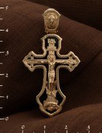 Крест из золота 585 пробы с ониксом