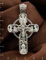 Крест из серебра 925 пробы с эбеновым деревом