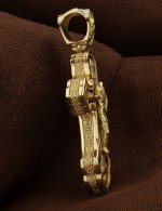 Крест из лимонного золота 585 пробы с ониксом