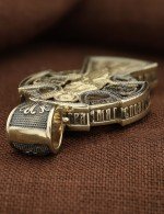 Крест из лимонного золота 585 пробы с эбеновым деревом