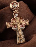Крест из золота 585 пробы с эмалью