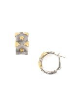Серьги из серебра 925 пробы и золота 750 пробы с рубином