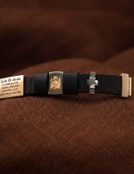 Браслет кожаный с золотом 585 пробы
