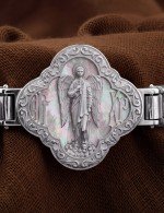 Браслет с золотом 585 пробы и перламутром