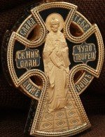 Крест из золота 585 пробы с эбеновым деревом