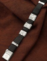 Браслет кожаный с серебром 925 пробы