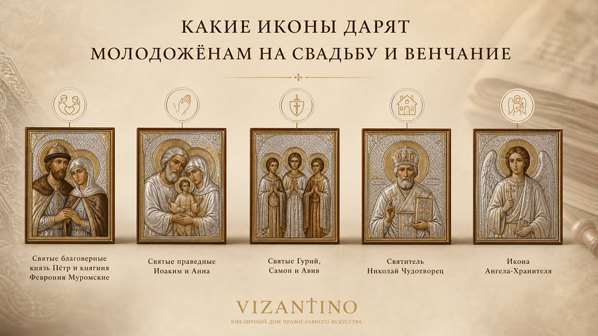 Какие иконы дарить на свадьбу или венчание